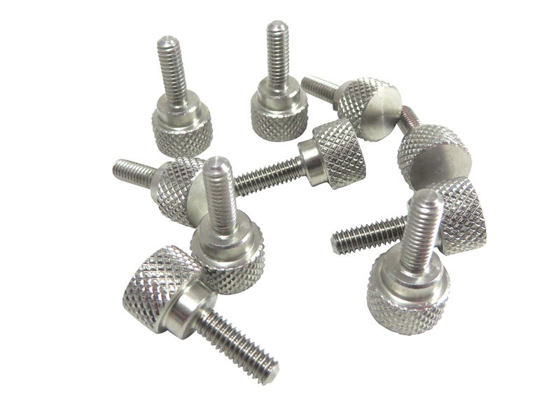 Taytools 10 Pack 1/4-20 x 3/4 Inch Threads 303 Stainless Steel Diamond Knurled Thumb Screws Knobs with Straight Shoulders Right-Hand Threads SAE Flat Tip Uncoated - Image 3